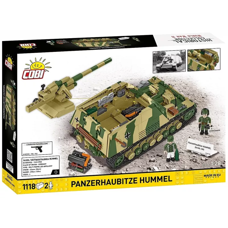 Konstruktorius Cobi Panzerhaubitze Hummel 1118 dalių modelio rinkinys