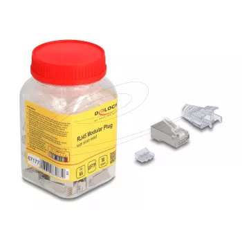 DeLOCK 67177 RJ45 vielos jungtis sidabrinė permatoma kištukas 50 vnt.