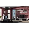 Bordelis Cama Meble SOHO S7 120 cm — 3 durys, 4 lentynos, baltas viršus, juodas blizgesys