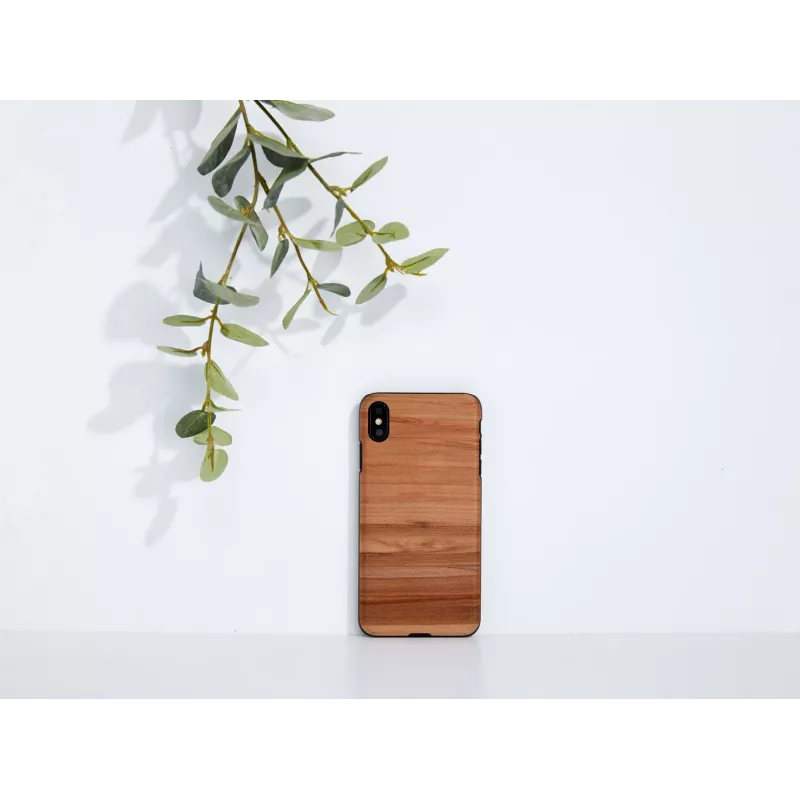 man and wood išmaniojo telefono dėklas, skirtas iPhone XS Max — juodas kapučino spalvos apsauginis užvalkalas