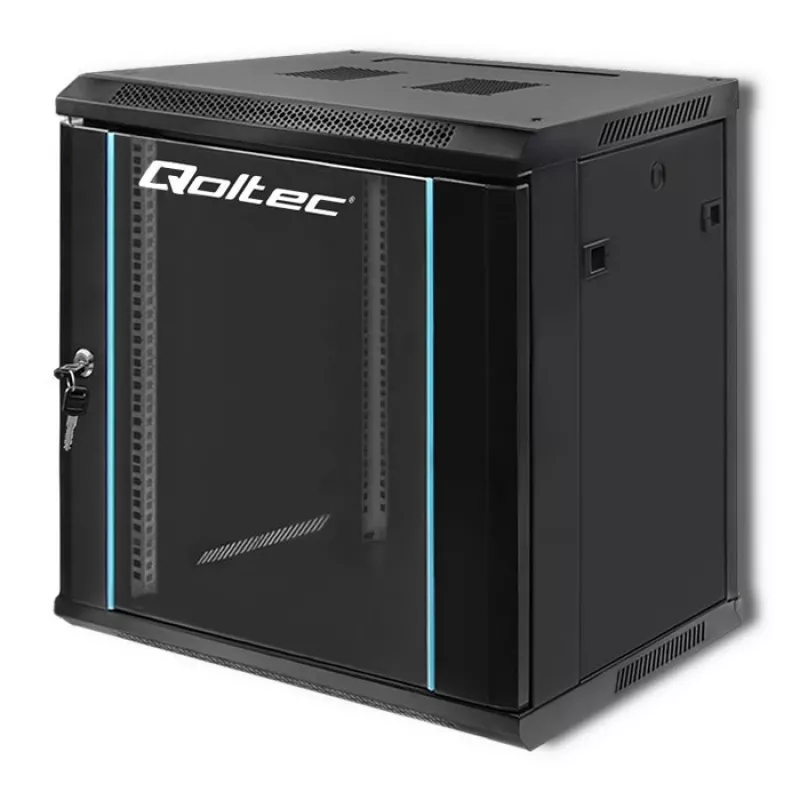 19 colių stovo spinta QOLTEC 54464 12U 600x635x450 juoda