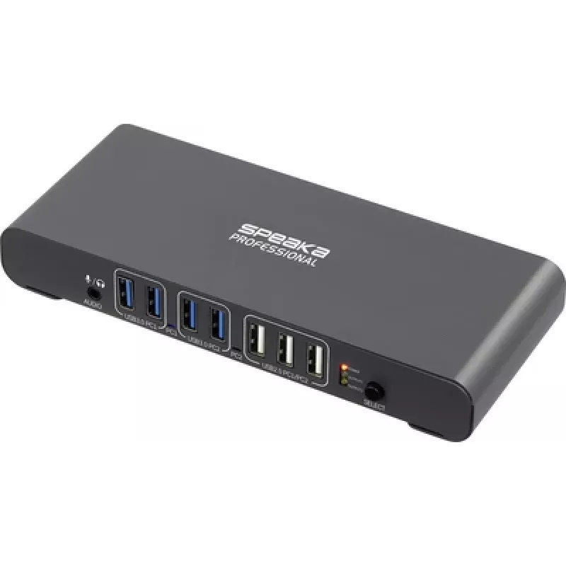SpeaKa Professional SP-KVM-2P4K KVM jungiklis Pilkas (matinis) (SP-13773904)