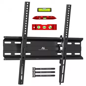 Sieninis televizoriaus laikiklis MACLEAN MC-748A VESA 100x100–400x400 mm pasukamas, juodas, apkrova iki 45 kg