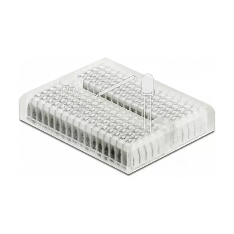 Breadboard DELOCK 18323 — skaidrus plastikas, 36×46×10 mm