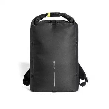 Krepšys XDDESIGN Urban Lite juodas — 21 L (išplečiamas iki 27 L), 15,6 colio nešiojamojo kompiuterio skyrius, vandenį atstumiantis, vežimėlio dirželis