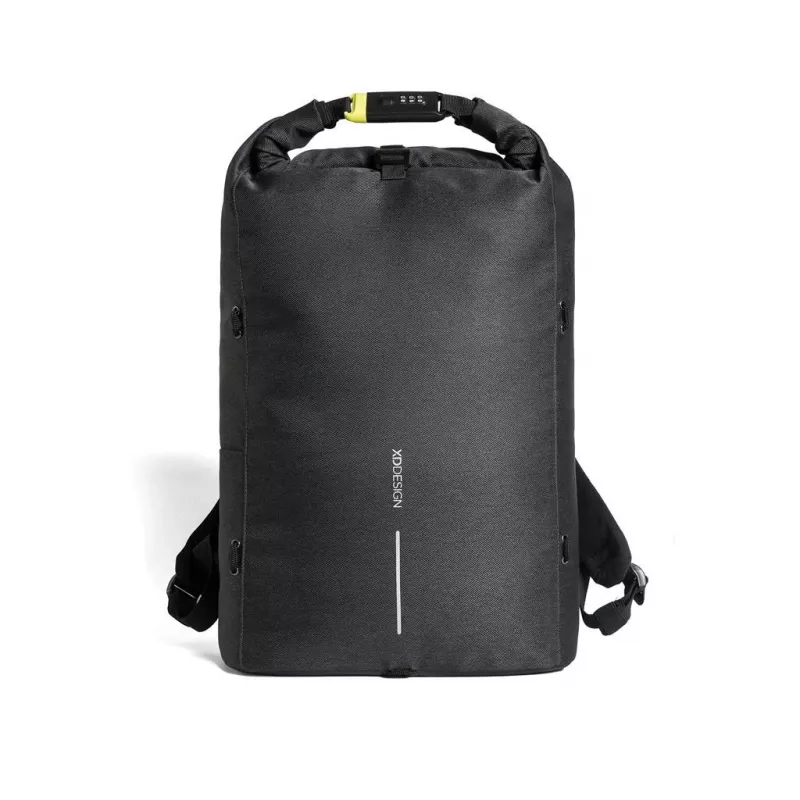 Krepšys XDDESIGN Urban Lite juodas — 21 L (išplečiamas iki 27 L), 15,6 colio nešiojamojo kompiuterio skyrius, vandenį atstumiantis, vežimėlio dirželis