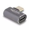 DeLOCK USB adapteris, 40 Gbps, USB Type-C, PD 3.0, 100 W, kištukas į lizdą, kairinis/dešininis kampinis, 8K, 60 Hz, metalinis