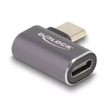 DeLOCK USB adapteris, 40 Gbps, USB Type-C, PD 3.0, 100 W, kištukas į lizdą, kairinis/dešininis kampinis, 8K, 60 Hz, metalinis