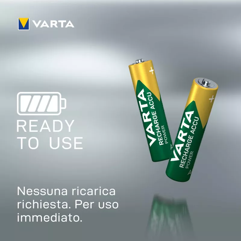 VARTA HR03 AAA Recharge Accu Galia 1000 mAh 05703 įkraunamos baterijos 4 vnt. Žalia, Geltona