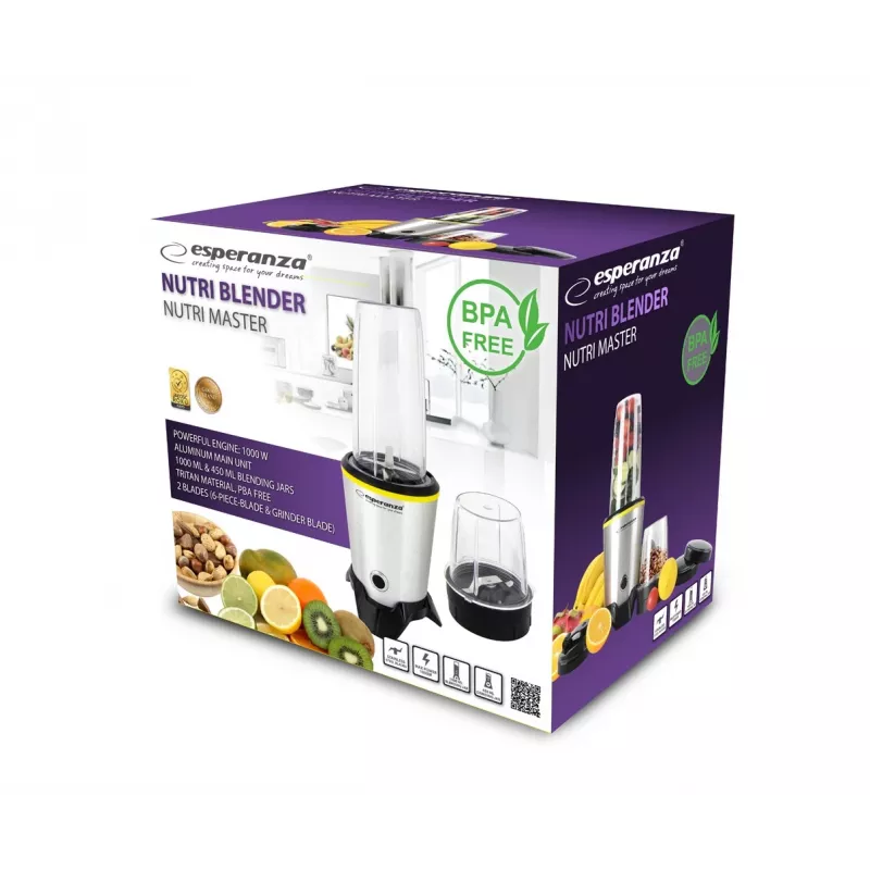 Esperanza EKM028 trintuvas Stalinis trintuvas 1000 W Juoda, Nerūdijantis plienas