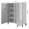 Shelving unit ABETO 100.5 x 40 x 121.5 cm juodas/blizgus juodas