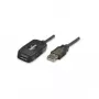 Manhattan USB-A į USB-A ilginamasis kabelis, 10 m, kištukas į lizdą, aktyvus, 480 Mbps (USB 2.0), nuosekliai jungiamas, įmontuotas kartotuvas, Hi-Speed USB, juodas, trejų metų garantija, ekvivalentas USB2AAEXT10M.