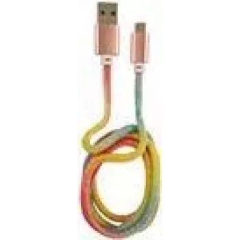 LC-POWER kabelis USB-Micro-1M-3 1m vaivorykštės blizgučiai, USB A į Micro-USB (LC-C-USB-MICRO-1M-3)