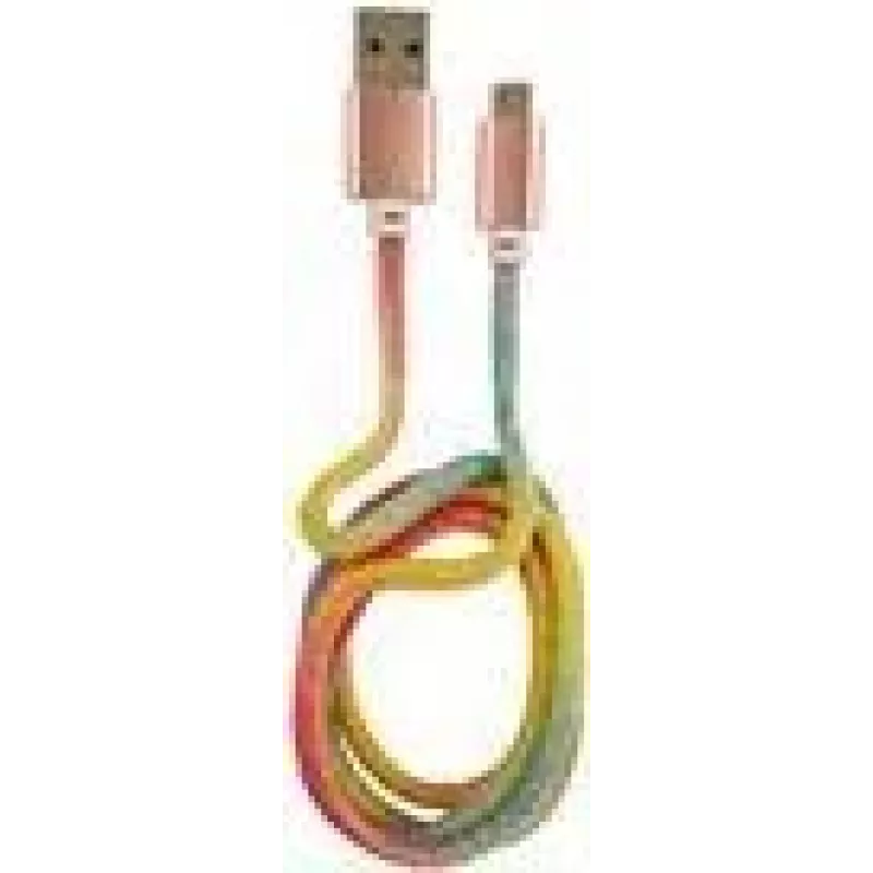 LC-POWER kabelis USB-Micro-1M-3 1m vaivorykštės blizgučiai, USB A į Micro-USB (LC-C-USB-MICRO-1M-3)