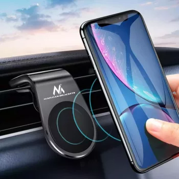 Automobilinis telefono laikiklis MACLEAN MC-326, magnetinis ir mechaninis tvirtinimas, horizontalus/vertikalus, juodas