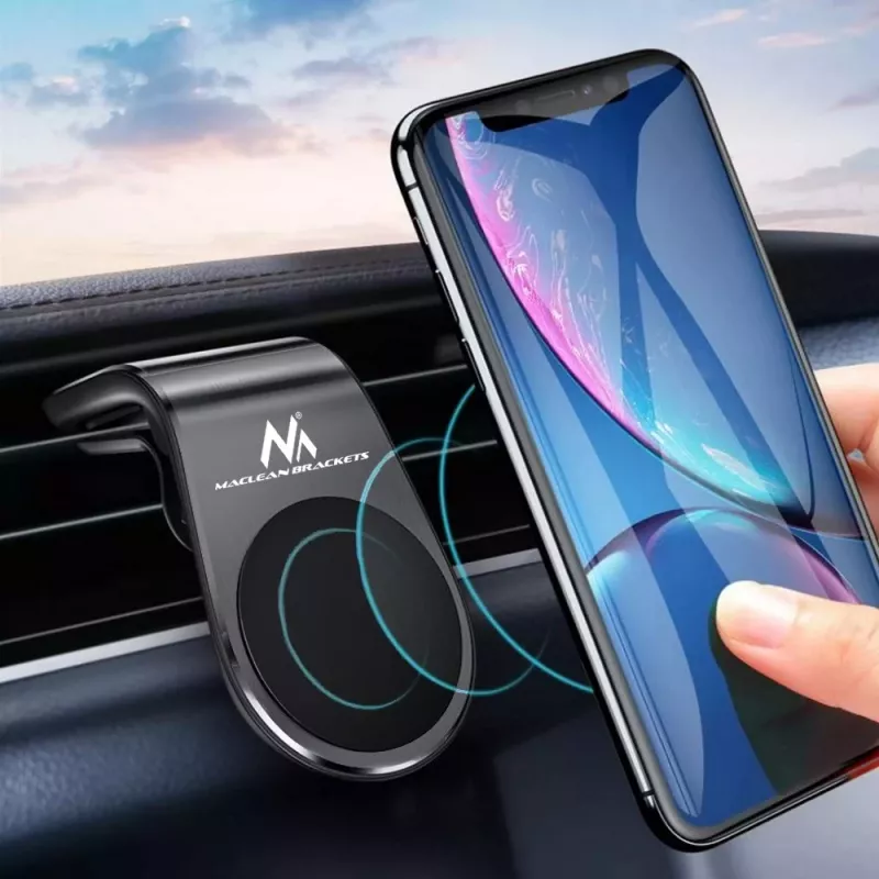 Automobilinis telefono laikiklis MACLEAN MC-326, magnetinis ir mechaninis tvirtinimas, horizontalus/vertikalus, juodas