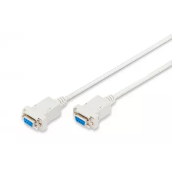 Assmann Zero-Modem jungiamasis kabelis. D-Sub9 F/F. 3,0 m. užsegami gaubtai. smėlio sp. (AK-610100-030-E)