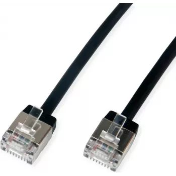 ROLINE U/FTP komutacinis kabelis Cat.6A Ultra- kurzer RJ45 Juoda 0.5m - Network - CAT 6a (21.15.4560)