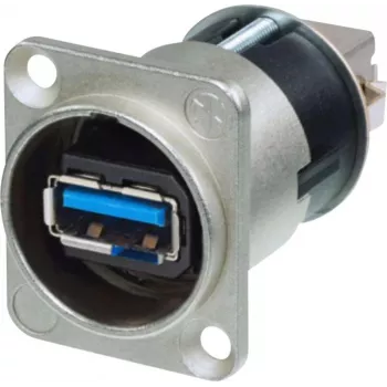 Neutrik Reversible USB Feed-Through 3.0 Socket, panel-mount feed-through Kiekis: 1 vnt. (NAUSB3-B)