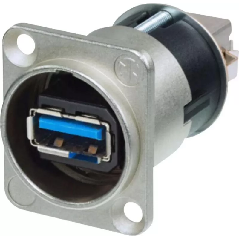 Neutrik Reversible USB Feed-Through 3.0 Socket, panel-mount feed-through Kiekis: 1 vnt. (NAUSB3-B)