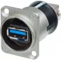 Neutrik Reversible USB Feed-Through 3.0 Socket, panel-mount feed-through Kiekis: 1 vnt. (NAUSB3-B)