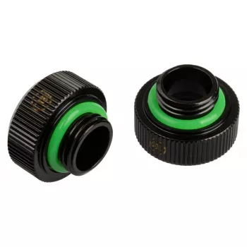 Adapter G1/4 colio išorinis sriegis į 14 mm kietą vamzdelį, BitsPower Touchaqua TA-FH14-GB, 2 vnt., juodi