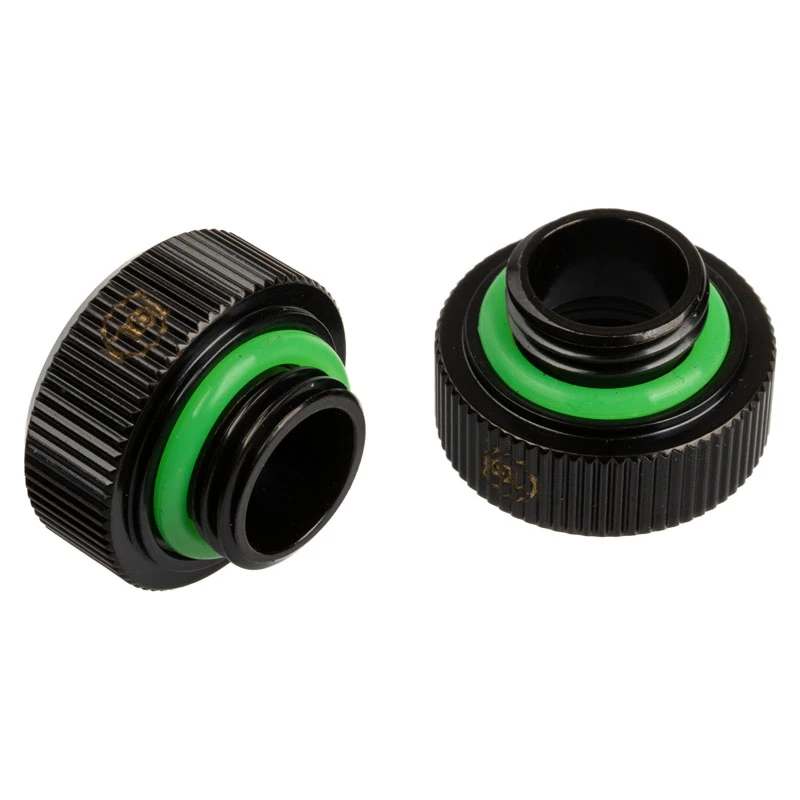 Adapter G1/4 colio išorinis sriegis į 14 mm kietą vamzdelį, BitsPower Touchaqua TA-FH14-GB, 2 vnt., juodi