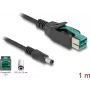 DeLOCK PoweredUSB laidas, kištukas 12 V į DC 5,5 x 2,5 mm kištukas, 1 m