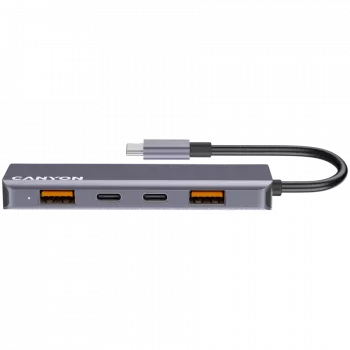 Canyon DS-18 - USB-C Hub - 5 ports - 1x USB-C 5V DC charging - 2x USB-C - 10Gbps - 2xUSB 3.2 p