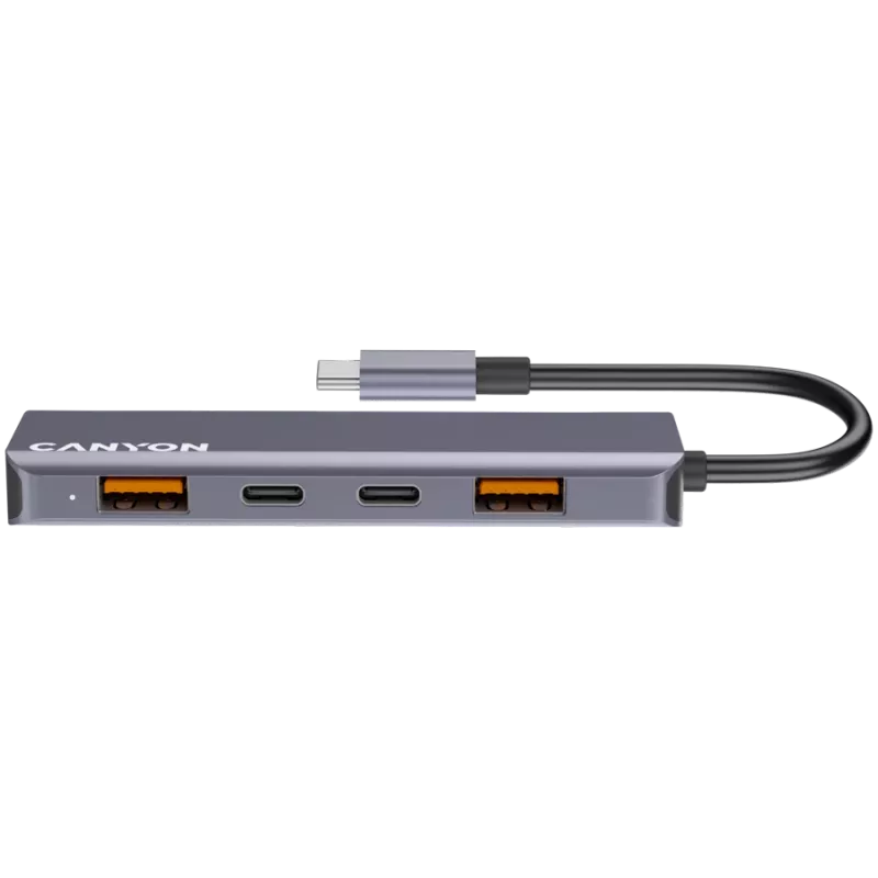 Canyon DS-18 - USB-C Hub - 5 ports - 1x USB-C 5V DC charging - 2x USB-C - 10Gbps - 2xUSB 3.2 p