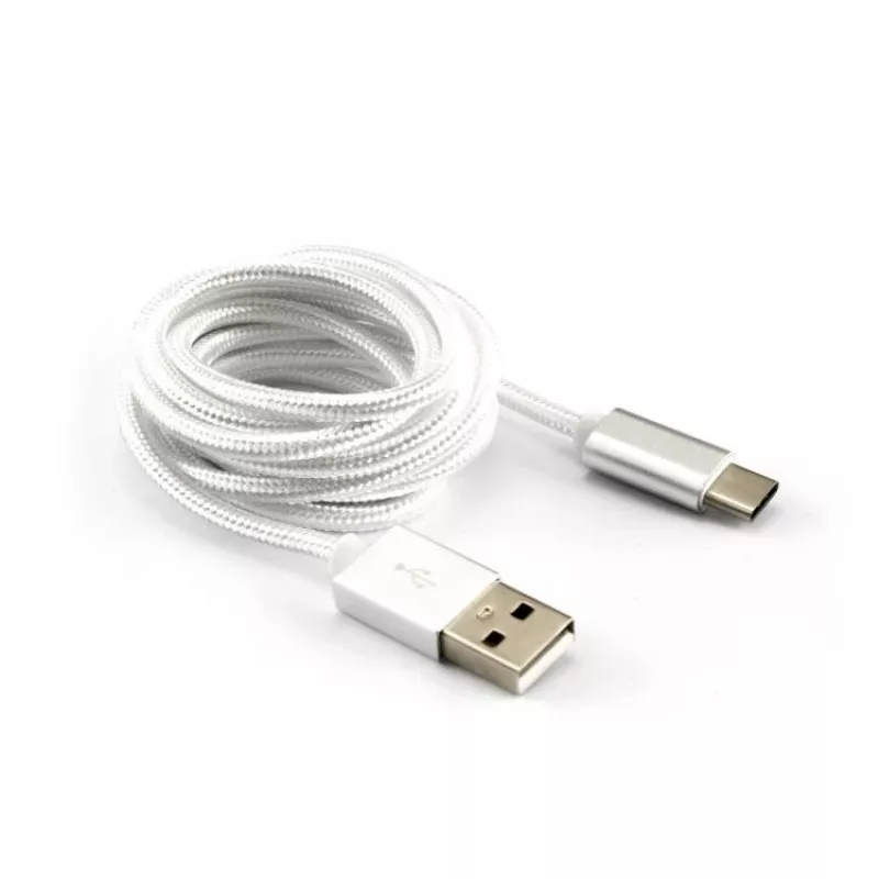 Sbox USB-TYPEC-15W USB->Type C M/M 1,5 m Coconut Balta