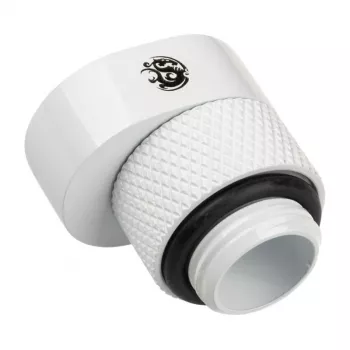 Adapteris BitsPower X-Cross G1/4 inch išorinis sriegis į G1/4 inch vidinį sriegį, 5 mm poslinkis, baltas