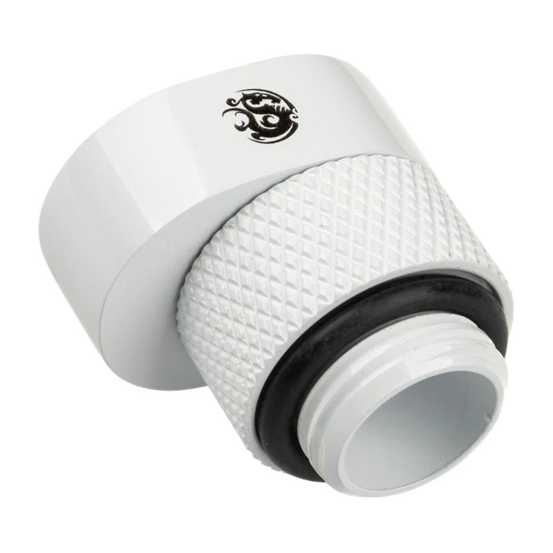 Adapteris BitsPower X-Cross G1/4 inch išorinis sriegis į G1/4 inch vidinį sriegį, 5 mm poslinkis, baltas