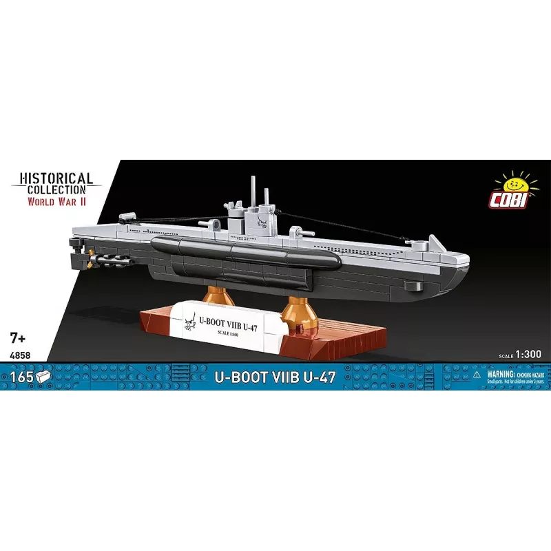 Cobi U-47 T.VIIB 1:300 povandeninio laivo modelio rinkinys