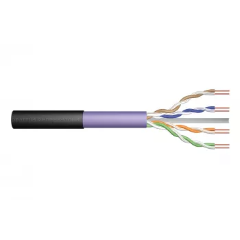 DIGITUS Professional Installation Cable - Bulk Cable - 500 m - UTP - CAT 6 - Halogen-Free, outdoors, robust - Black