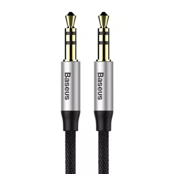 Baseus Yiven garso laidas 3,5 mm kištukas M30 1,5 m sidabrinis + juodas