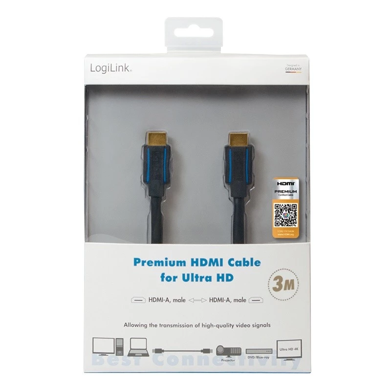 HDMI laidas LogiLink CHB005 3 m