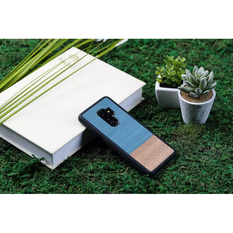 man and wood išmaniojo telefono dėklas Samsung Galaxy S9 Plus – džinsinė juoda