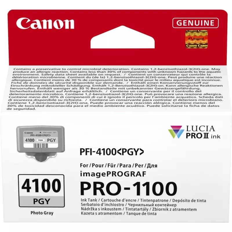 “Canon LUCIA PRO II” rašalo kasetė 1 vnt. Originali standartinės išeigos Nuotraukų pilka