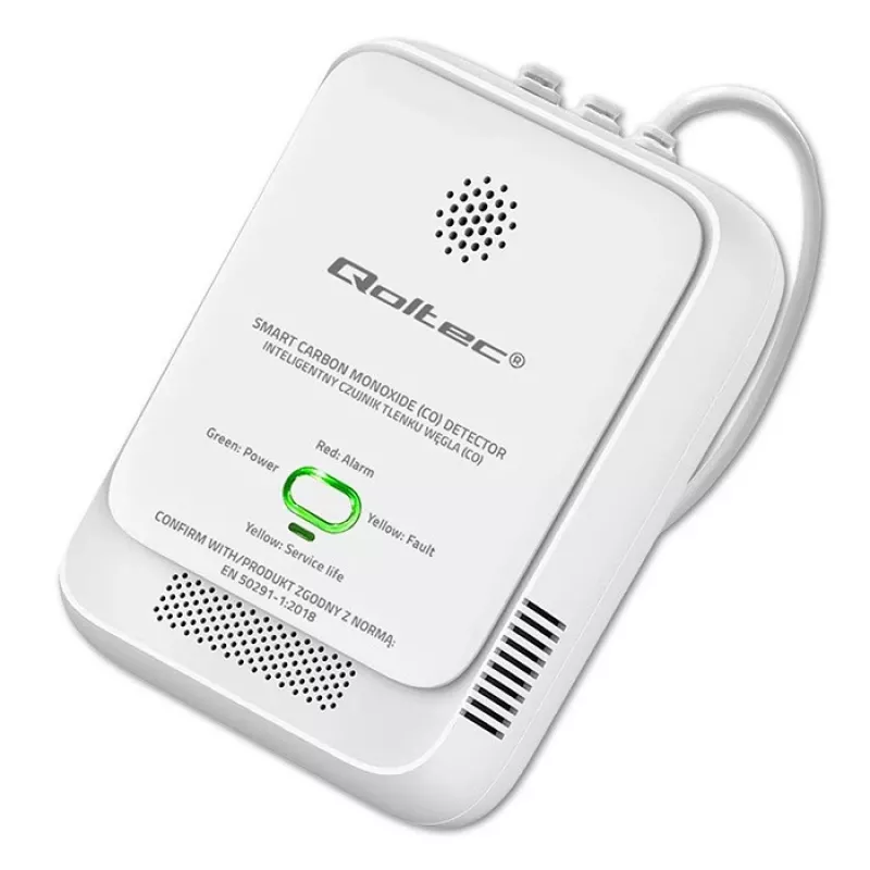CO detektoriaus signalizatorius QOLTEC 52576 — anglies monoksido jutiklis, 85 dB signalizacija