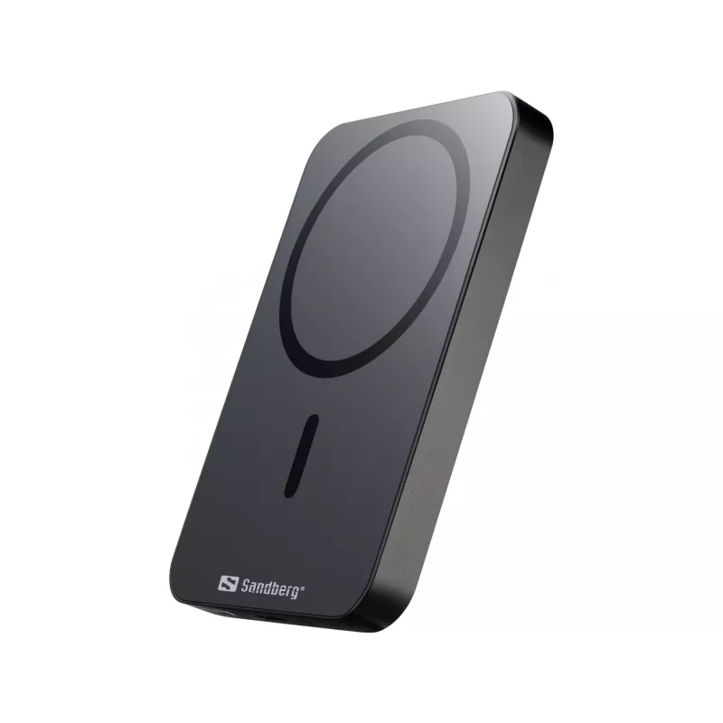 Nešiojama išorinė baterija Sandberg Mag Wireless Powerbank 5000 ALU, 5000 mAh