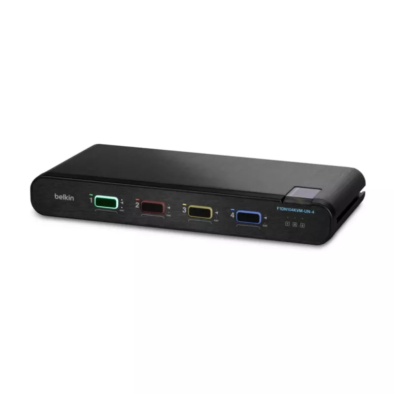 Belkin 4P Sngl Head DP/HDMI į DP/HDMI vaizdo saugus DT KVM jungiklis PP4.0 (F1DN104KVM-UN-4)