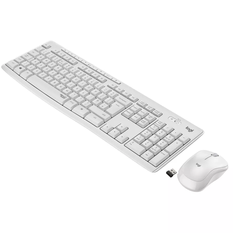 Logitech MK295 Silent - klaviatūros ir pelės rinkinys - belaidis - 2,4 GHz - itališka - balkšva