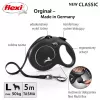 Ištraukiamas šuns pavadėlis Flexi New Classic L 5 m Juodas – laidas, didelėms veislėms (25–45 kg), maks. apkrova 50 kg
