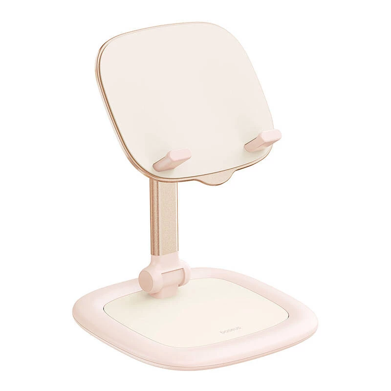 Planšečių ir telefonų stovas Baseus Seashell Series Pink — reguliuojamo aukščio, lengvas