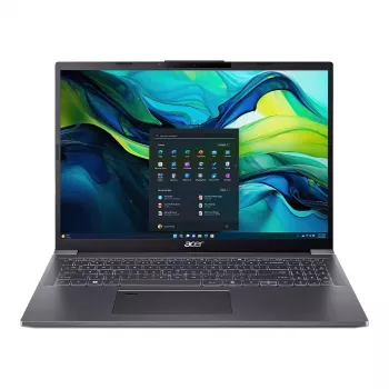 Nešiojamas kompiuteris Acer Aspire 16 A16-71M-506P, Intel Core 5 115U, 16 colių WUXGA+ 2048×1280, 16 GB LPDDR5x, 1 TB SSD, Wi‑Fi 6E, Windows 11 Home, pilka