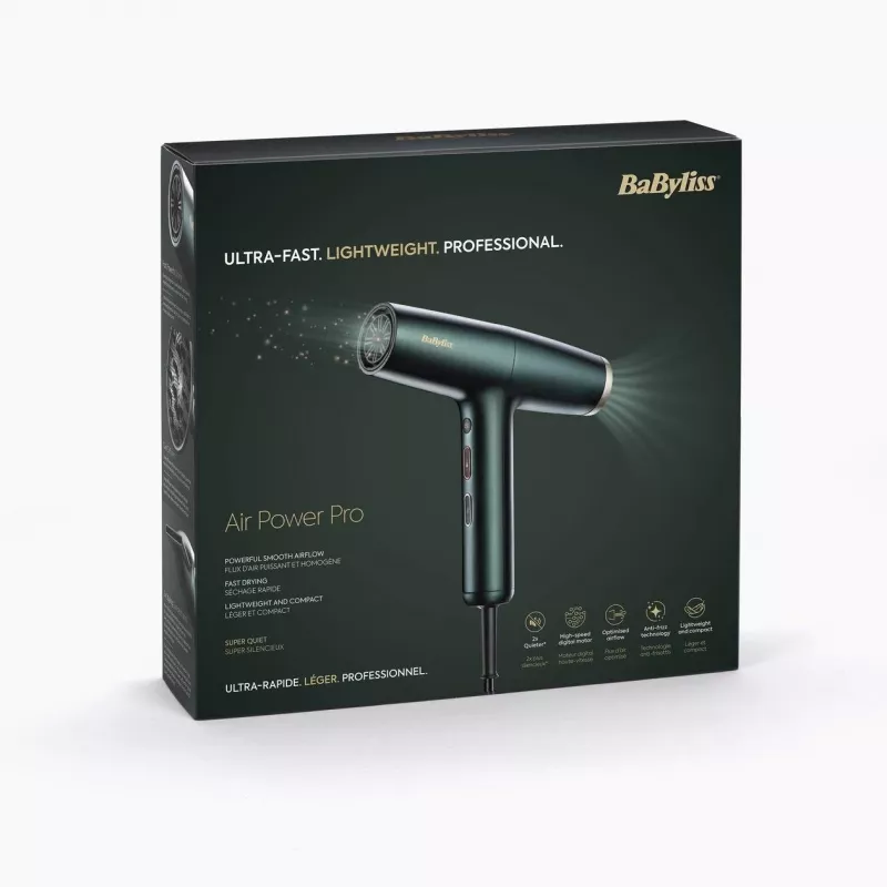 BaByliss Air Power Pro plaukų džiovintuvas 1700 W Auksinis, Žalias