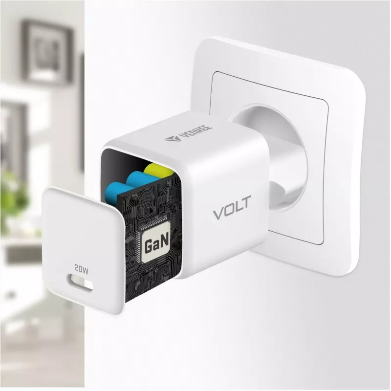 USB‑C sieninis įkroviklis YENKEE YAC G20 20W 3A Power Delivery