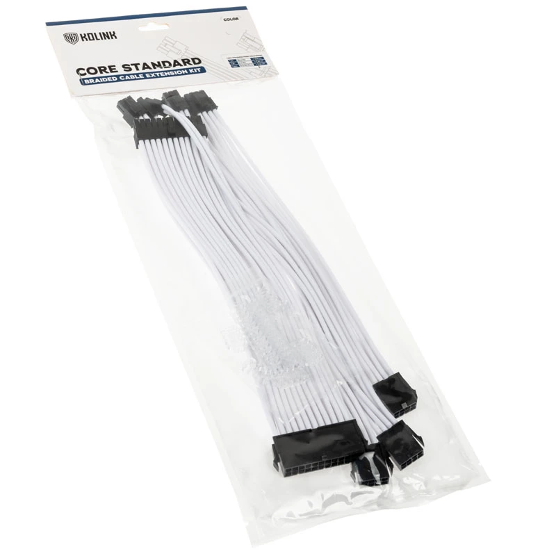 Kolink Core Standard pintų kabelių ilginimo rinkinys – Brilliant White