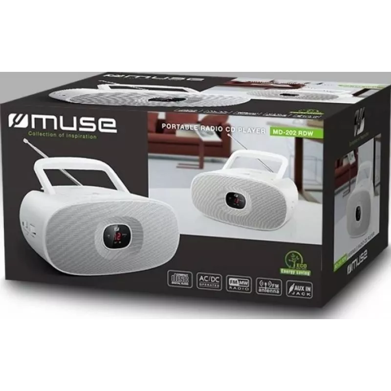 Nešiojamasis CD grotuvas Muse MD-202 baltas